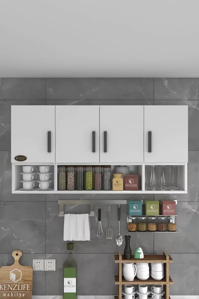 Ready Kitchen  Byz ** Kitchen Bathroom Cabinet with Doors and Shelves