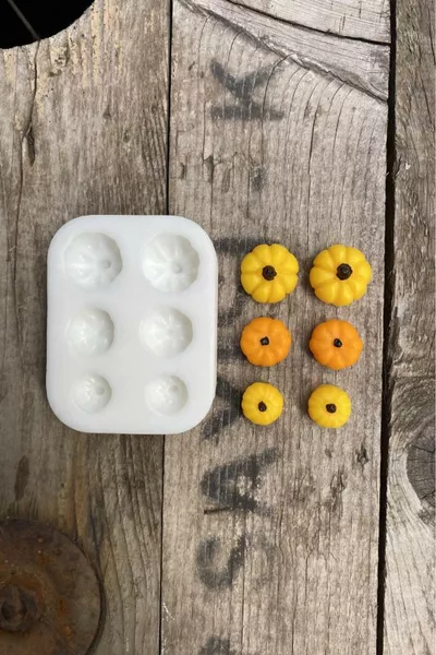 Kürbis Mini Sechser-Kerzenform (Silikon) (1 Stück)