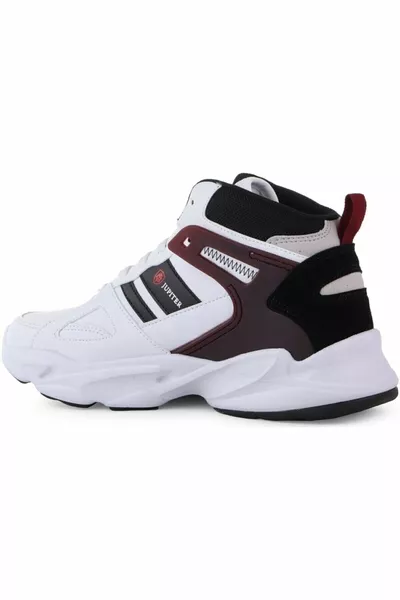 M.p  White Burgundy Basketball Shoes