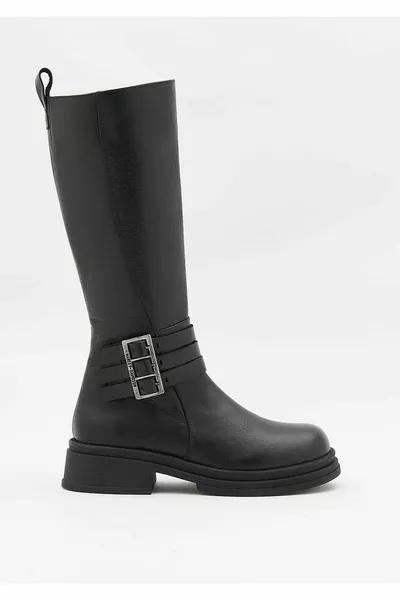 جيسي أحذية جلدية سوداء نسائية