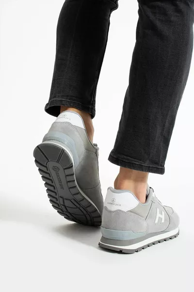 Кроссовки Кожаный Симент Серый Белый Унисекс Повседневные Кроссовки