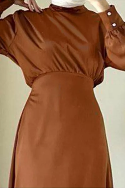 Robe de soirée à manches chauve-souris café pour femmes T 