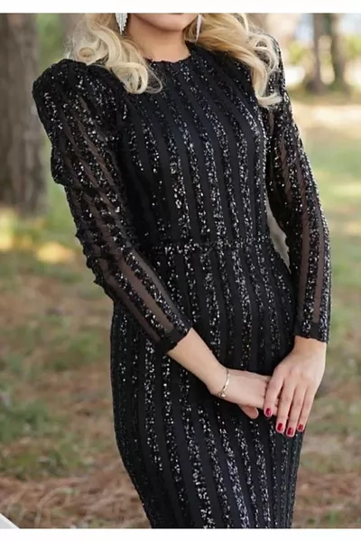 Design Gergoria Robe de soirée rembourrée à sequins