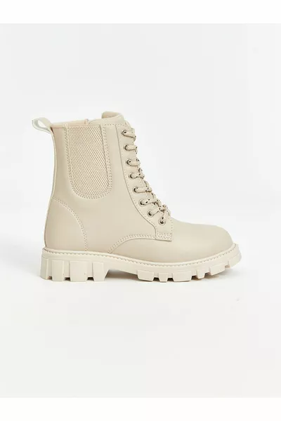 Lcw الجلود نظرة أحذية الفتيات مع الأربطة والسحابات