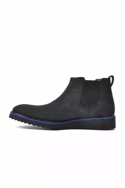 الأزرق الداكن من جلد الغزال جلد طبيعي أحذية تشيلسي للرجال