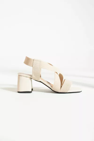 صنادل وكعب بيج نسائي (ارتفاع الكعب 6 سم)