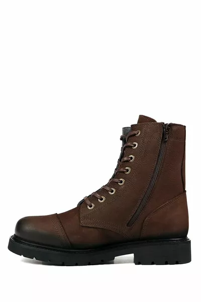 Coffee Dock Step Unisex Genuine Leather Boots Postal
