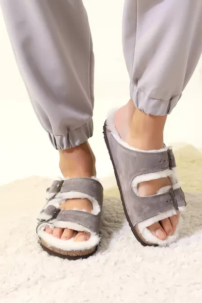 Milano Fourrure Liège Semelle Orthopédique Unjisex Pantoufles