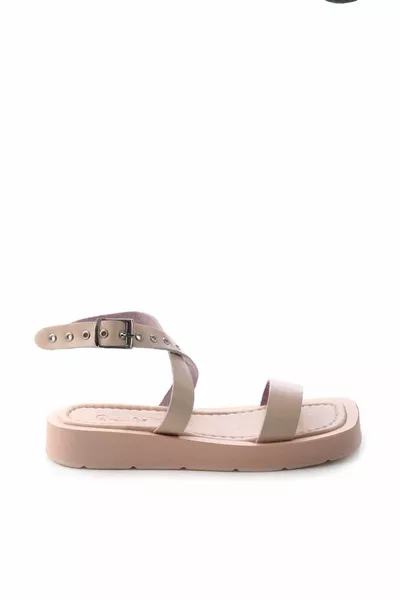 Нюд дамски сандали от естествена кожа 