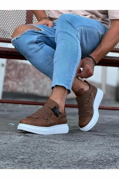  Tan herenschoenen met hoge zool