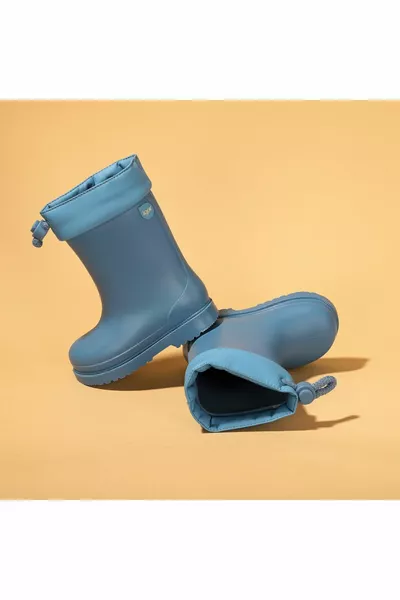 Unisex Kids Blue Chufo Cuello Waterproof Rain Boots 