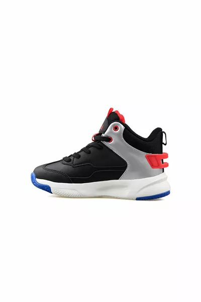 London Flt Black Red Kids Basketball Shoes LONDON-FLT-BLACK-RED Black