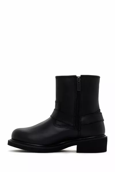 Мужские черные Estes Кожаные сапоги на молнии 