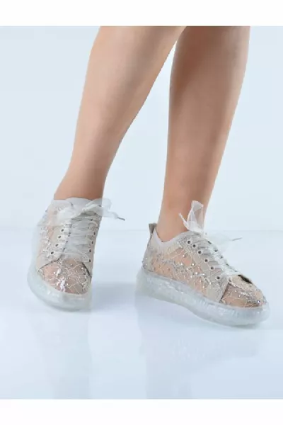 Mesh stenen sneakers
