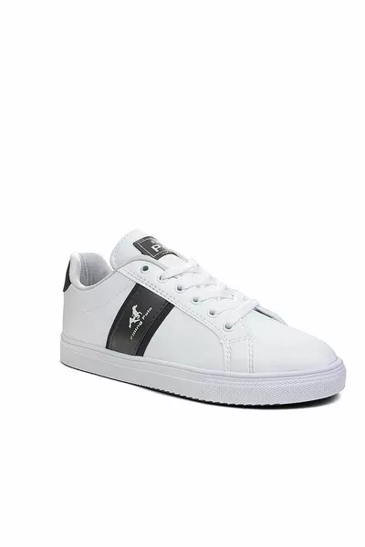 Men's White-Black Casual Lace-Up Faux Leather Comfort Sneaker Soft Sole Casual Sneakers
