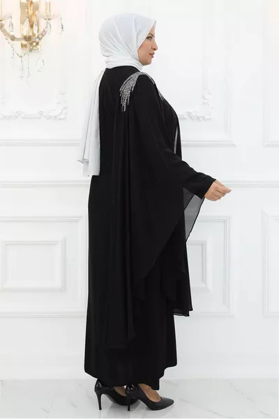 ABENDKLEID AUS SCHWARZEM STEIN FÜR DAMEN T 