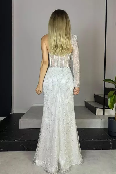  Дизайнерское Вечернее Платье Белый