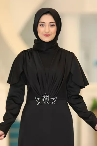 Alisa Satin Hijab Evening Dresses