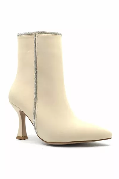 Feles Satin Stripe Stone Дамски ботуши на ток BEIGE