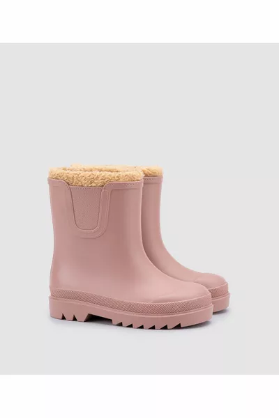 Tokio Fur Kids Nude Rain Boots