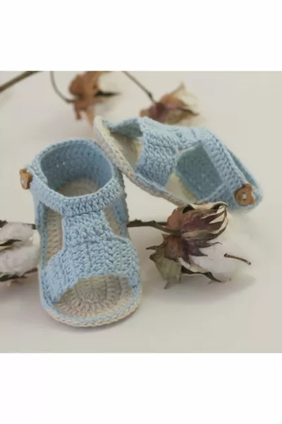 Baumwolle Blau Sandalen Herren Bio Babyschuhe