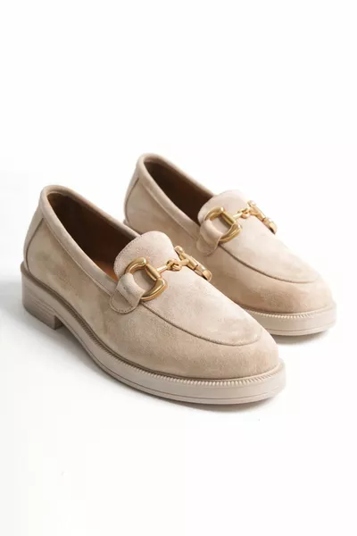 جلد سويدي طبيعي كريم مشبك لوفر