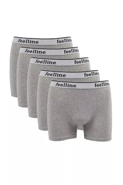 Kids' Gray Boxer Cotton Stretch 5-Pack