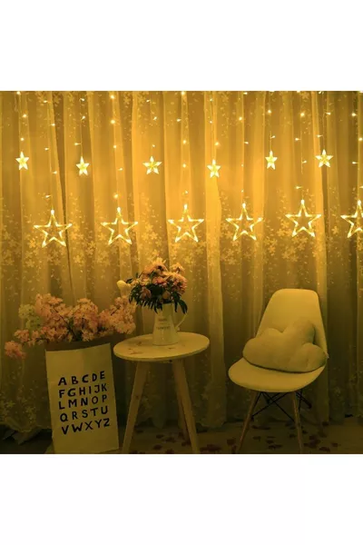 8-Function Decorative Star LED  Pendant Star LED Christmas Light Decorative Fringe LED Curtain LED