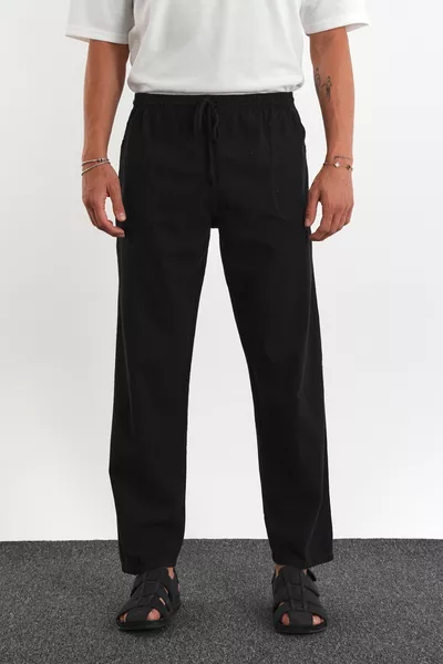 بنطال رجالي مريح بمظهر الكتان من ديفاي