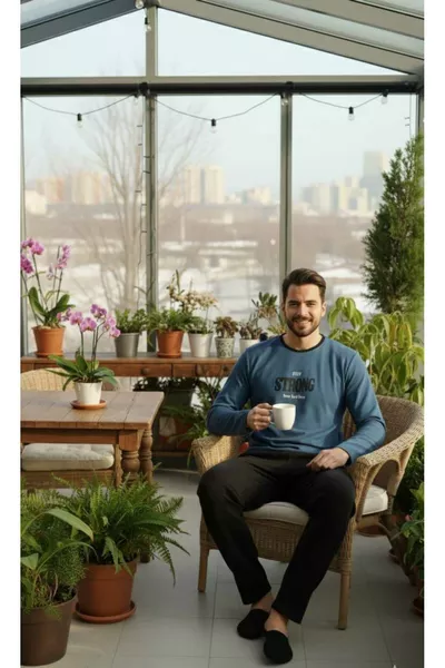 طقم بيجاما رجالي من الفرو