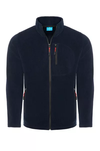 Navy Blue Full-Zip Fleece with 3 Pockets