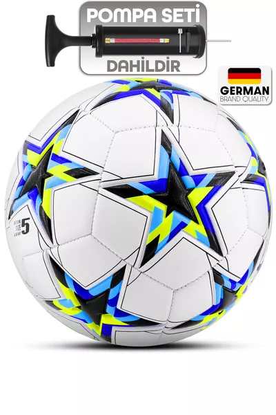 Original Football  Champions League Pumped Hard Ground Turf Football Ball No:5 Black .