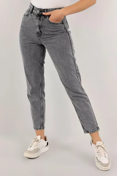 Jeans KRS Smoked Mom Taille haute Détail Petit ami
