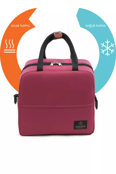 حقيبة طعام بسعة 7 لتر للتدفئة والتبريد، ترمس حراري للتخييم والنزهات، حقيبة ثلج مبردة (فوشيا)