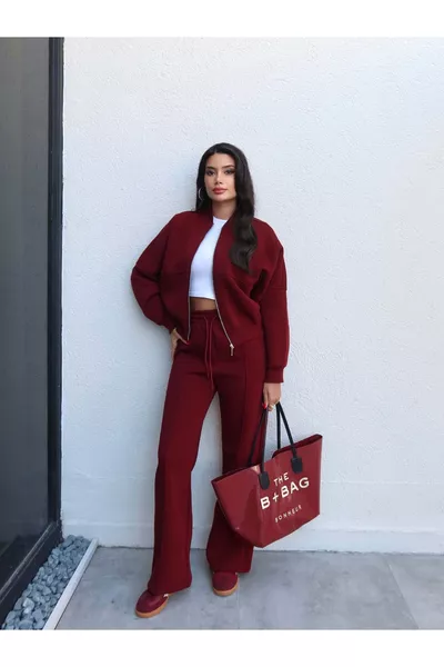 طقم رياضي مبطن بسحاب من الشيمالي