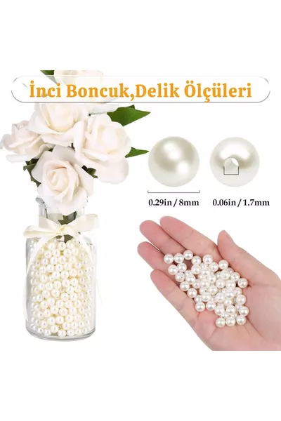 8 mm Perlenperlen  Gramm - Creme - Für Taschen- und Schmuckherstellung