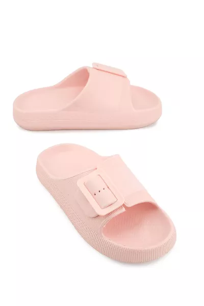 Women's Summer Single-Buckle Adjustable EVA Bath Garden Pool Beach Slippers