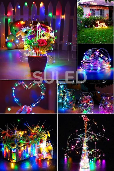 3-метровая светодиодная декоративная гирлянда RGB на батарейках, тонкая проволока, цветная, для штор, сада, комнаты, кафе, стены