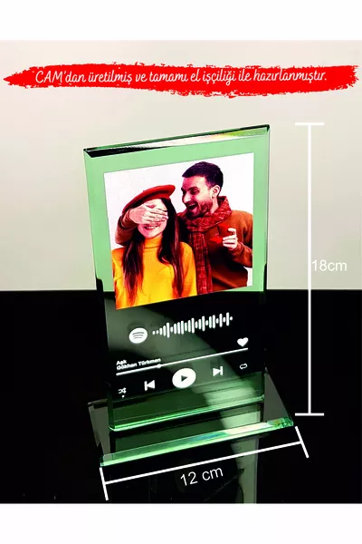Plaque en verre Spotify, cadeau personnalisé avec code-barres Spotify