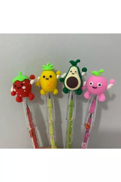 4 броя молив с форма на яйце с плодова декорация