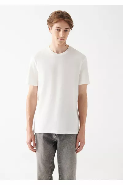 صديقة للبيئة أبيض أساسي تي شيرت عادي / عادي قص 