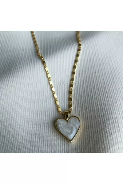 Perlmuttherz-Halskette