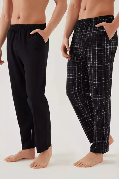 بيجاما رجالية سفلية قطنية مزدوجة