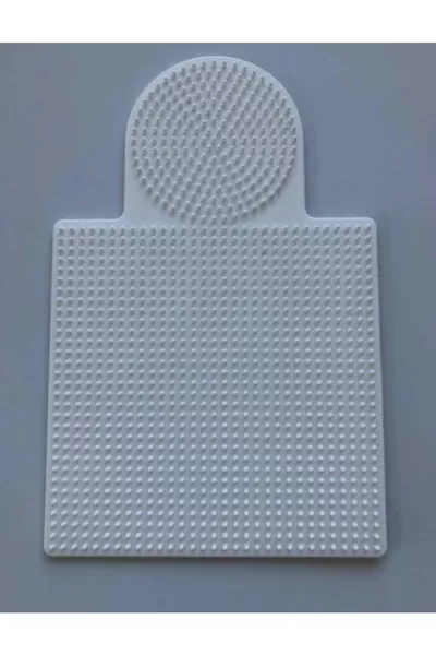 Голяма дъска за нанизване на перли, които се залепват с ютия - Квадрат: ,5 см - Кръг: 8,5 см - Бял цвят