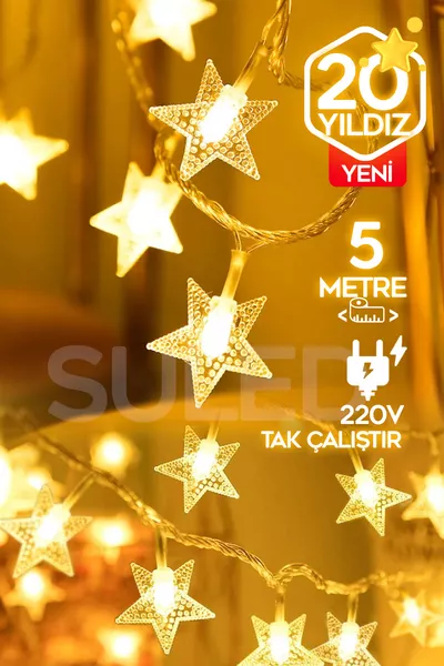 5 Meter Potart  Sterren Decoratieve LED Licht v Met Stekker Daglicht Versiering Feest Sfeer