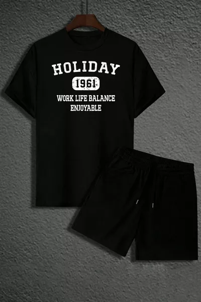 Унисекс комплект шорт с праздничным принтом