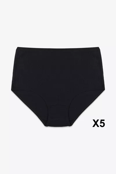 Women's 5-Pack Ribbed Extra High-Waist Panties