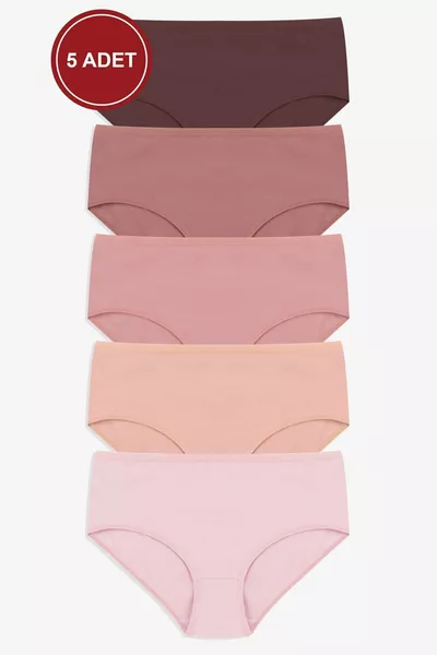 سراويل داخلية نسائية بخمسة قطع وحواف عريضة