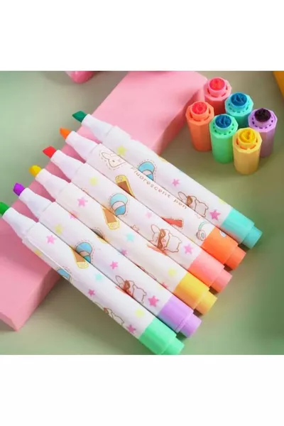 Набор из 6 флуоресцентных маркеров с разными формами наконечников