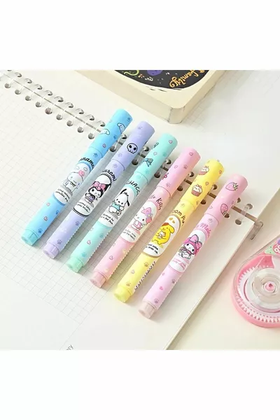 Набор из 6 флуоресцентных ручек Sanrio Hello Kitty Kuromi оранжевого цвета